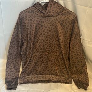SHEIN Brown Leopard Print Hoodie
